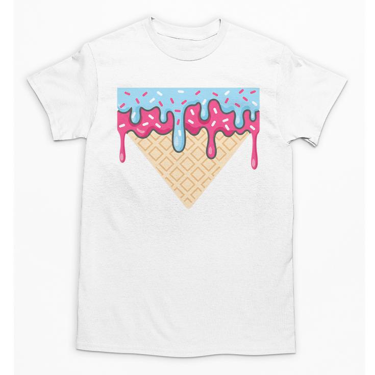 Ice Cream Baseball Cone Dripping Sprinkles Kids Boys Summer Premium Tri-Blend Unisex T-Shirt