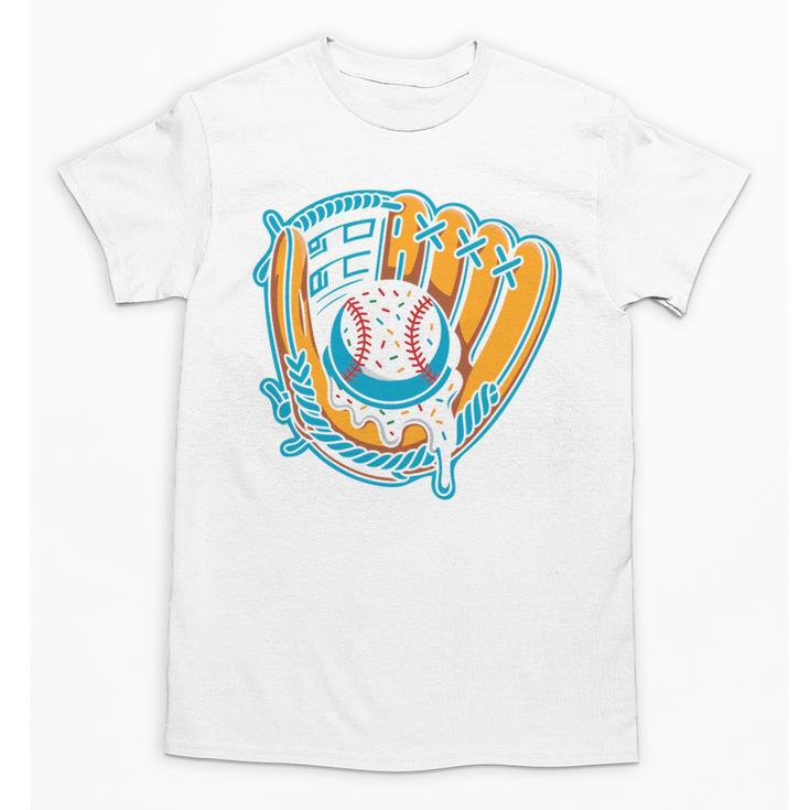 Ice Cream Baseball Mitt Drippy Scoop Baseball Sports Unisex T-Shirt
