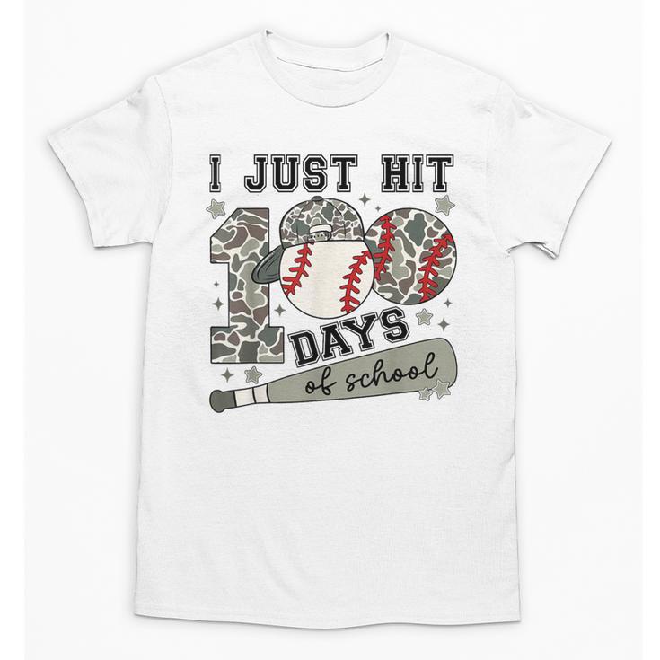 I Just Hit 100 Days Of School Teacher Baseball Boys Kids Unisex T-Shirt