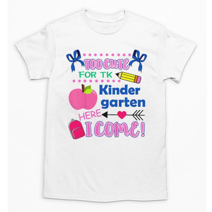 Kids Back To School Here I Come Kindergarten Girls TK Grad Unisex T-Shirt