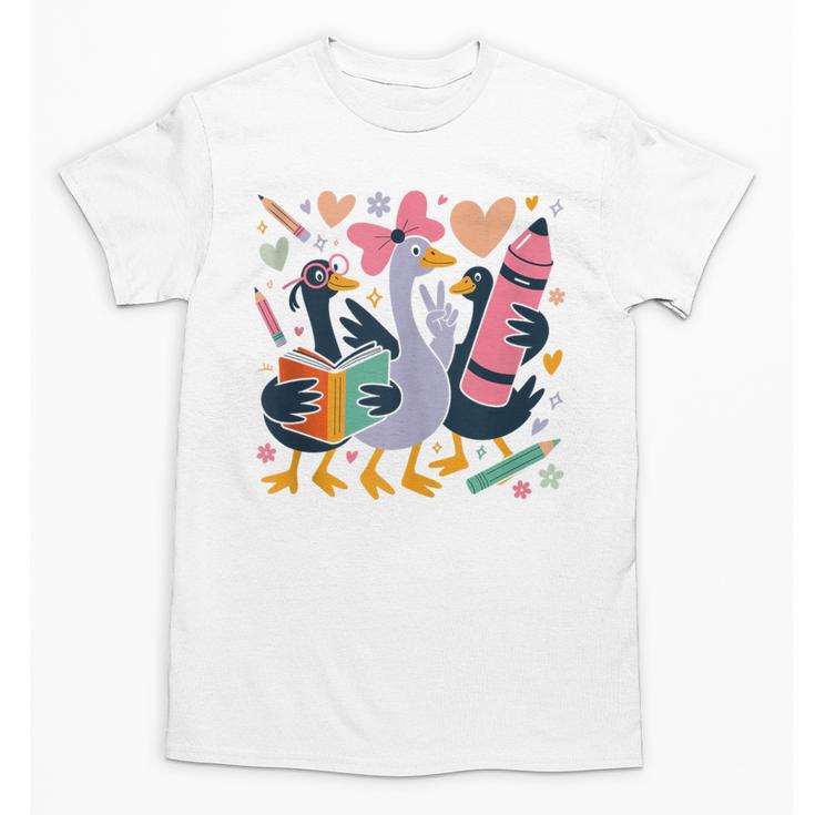 Kindergarten 1st Grade Goose Back To School Girls Unisex T-Shirt