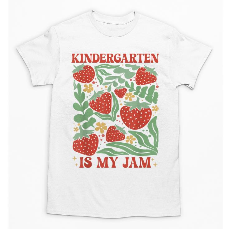 Kindergarten Is My Jam Boho Floral Strawberry Back To School Unisex T-Shirt
