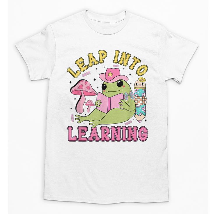 Leap Into Learning Cute Frog Kawaii Back To School Kids Unisex T-Shirt