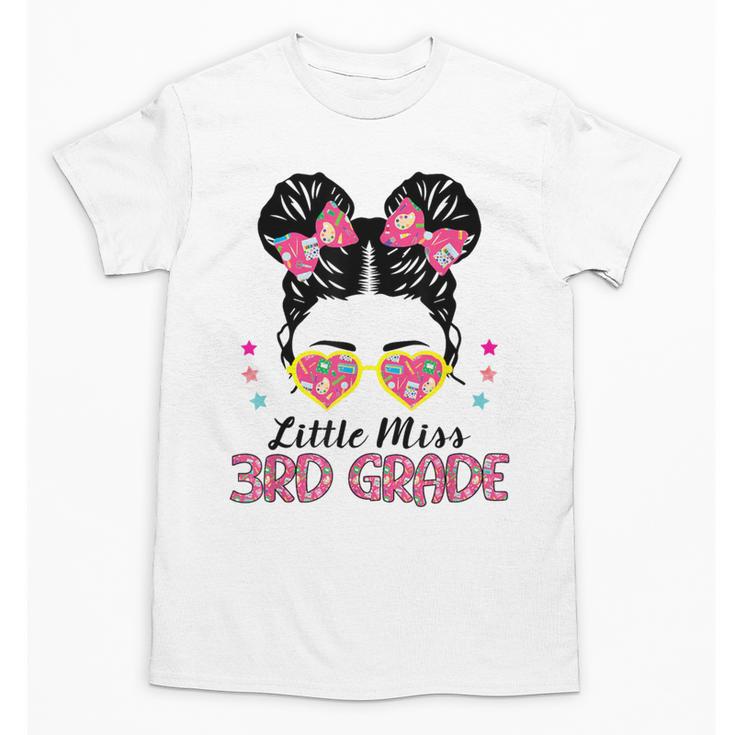 Little Miss 3rd Grade Messy Bun Back To School Unisex T-Shirt