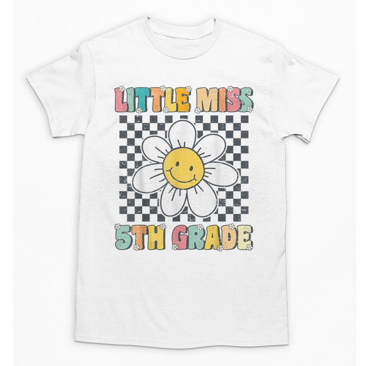 Little Miss 5th Grade Retro Groovy 5th Grade Back To School Unisex T-Shirt