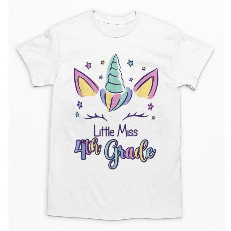 Little Miss Fourth Grade 2026 Back To School 4th Grade Girls Unisex T-Shirt