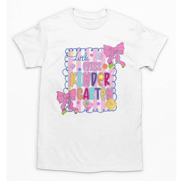 Little Miss Kindergarten Kids Girls Coquette Back To School Unisex T-Shirt
