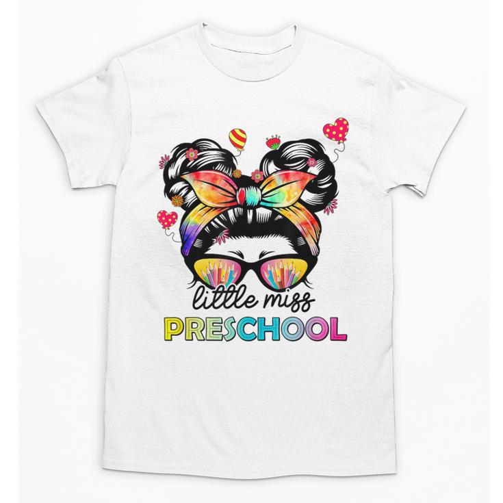 Little Miss Preschool Back To School Messy Kids Girls Unisex T-Shirt