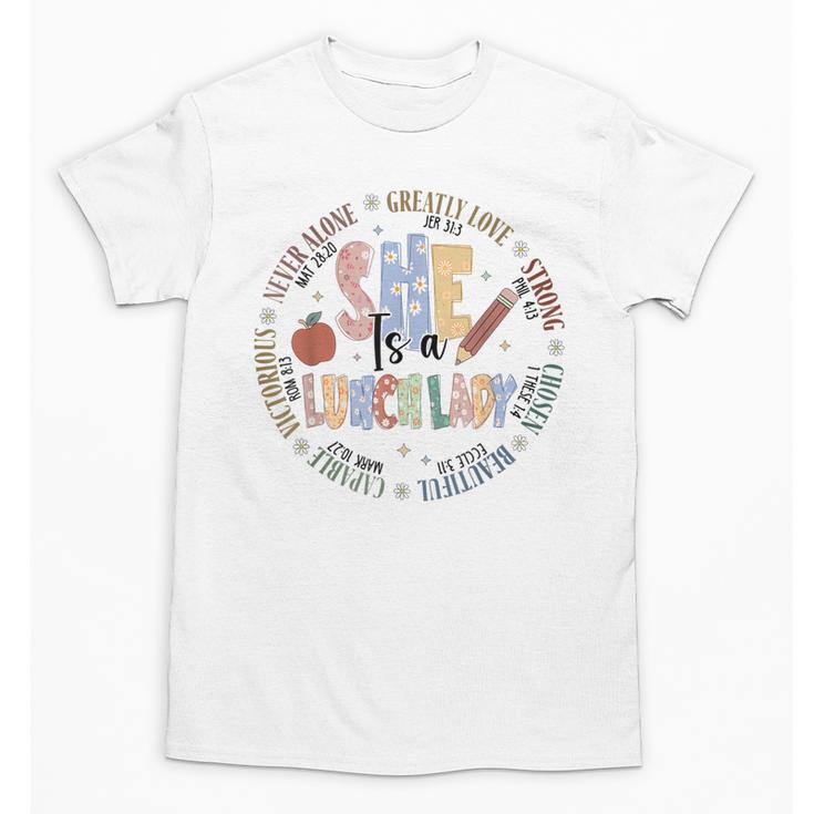 Lunch Lady God Says Bible Verse Christian Back To School Unisex T-Shirt