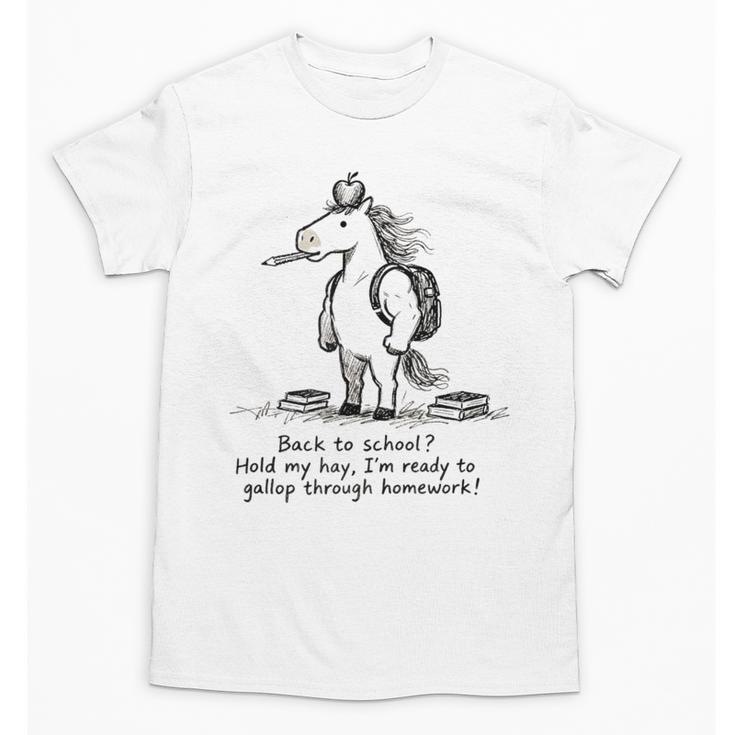 Naive Horse Doodle Back To School Gallop Homework Art Unisex T-Shirt