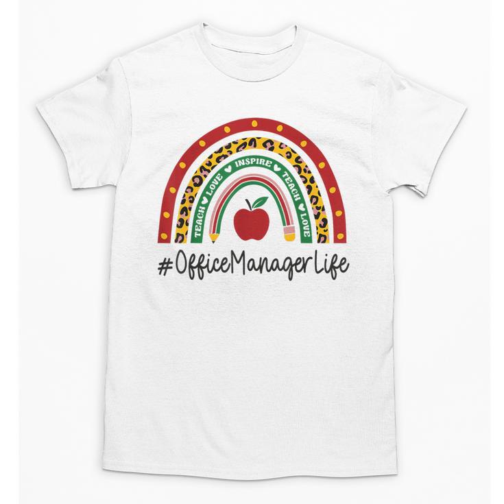 Office Manager Rainbow Appreciation Day Hello Back To School Unisex T-Shirt