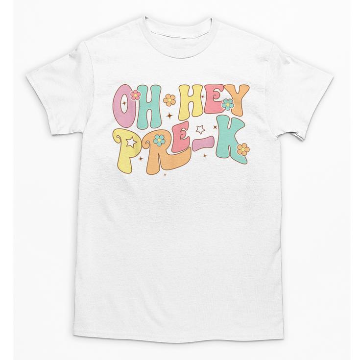 Oh Hey Pre-K Groovy Retro First Day Back To School Unisex T-Shirt