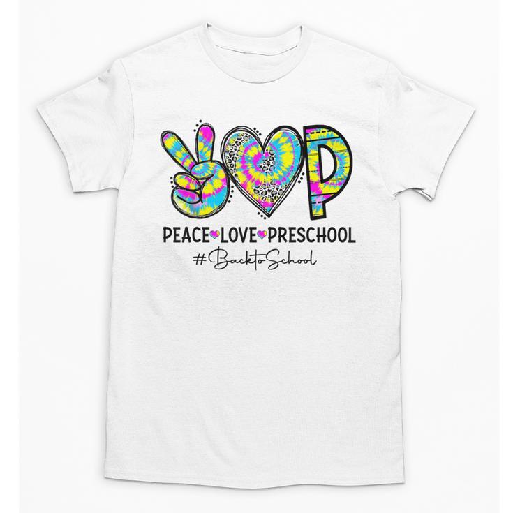 Peace Love Preschool First Day Of Preschool Back To School Unisex T-Shirt