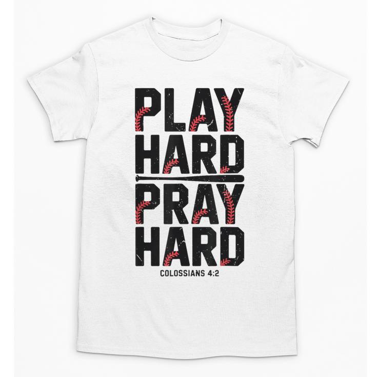 Play Hard Pray Hard Youth Boy Christian Baseball Jesus Unisex T-Shirt
