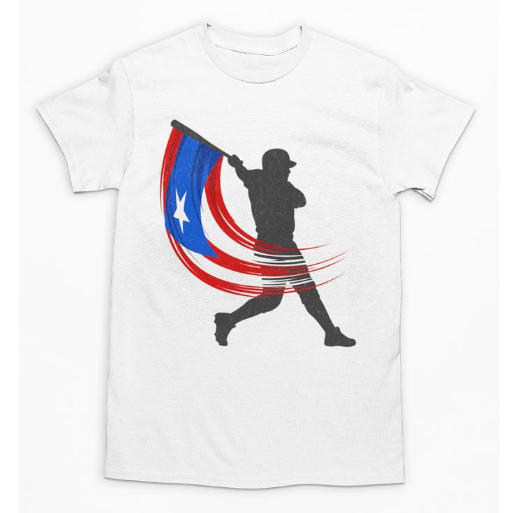 Puerto Rico Baseball Flag Player Boricua Heritage Sports Unisex T-Shirt