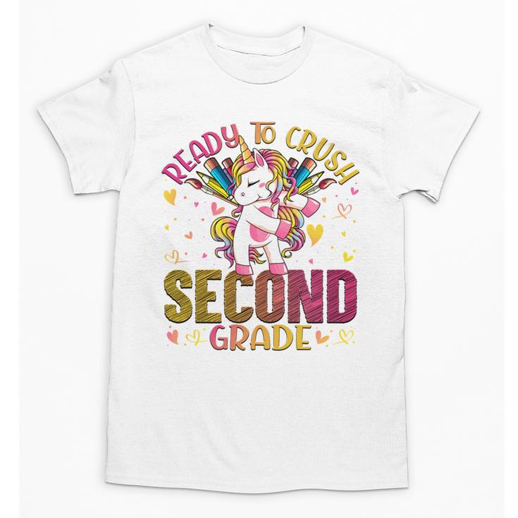 Ready To Crush Second 2nd Grade Back To School Unicorn Kids Performance Unisex T-Shirt