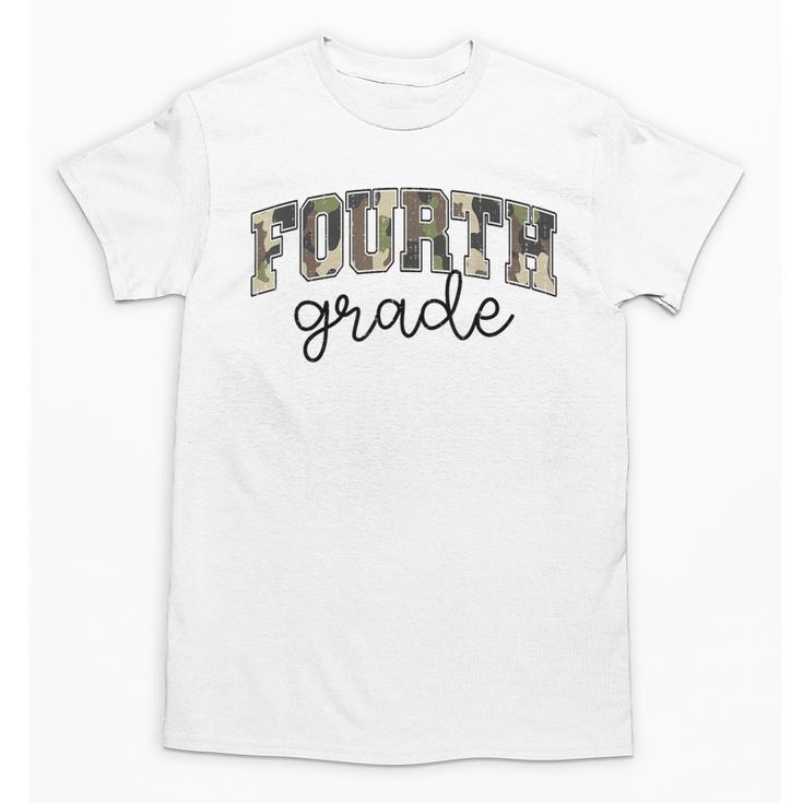 Retro Fourth Grade Camo Back To School Girls Boys 4th Grade Unisex T-Shirt