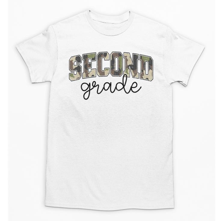 Retro Second Grade Camo Back To School Girls Boys 2nd Grade Unisex T-Shirt