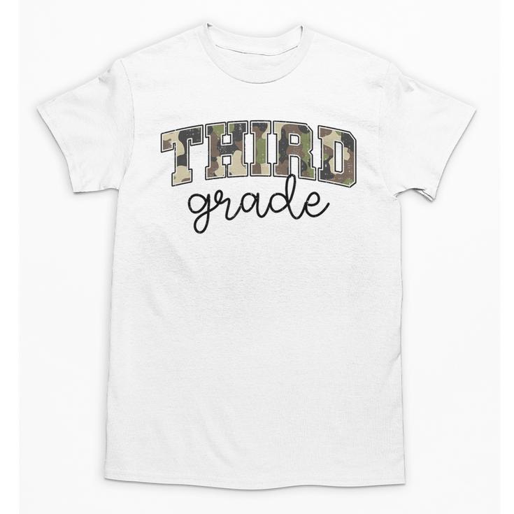 Retro Third Grade Old Camo Back To School Girl Boy 3rd Grade Unisex T-Shirt