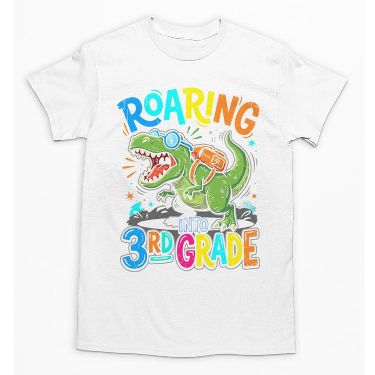 Roaring Into 3rd Grade Back To School Dinosaurus T-Rex Premium Tri-Blend Unisex T-Shirt