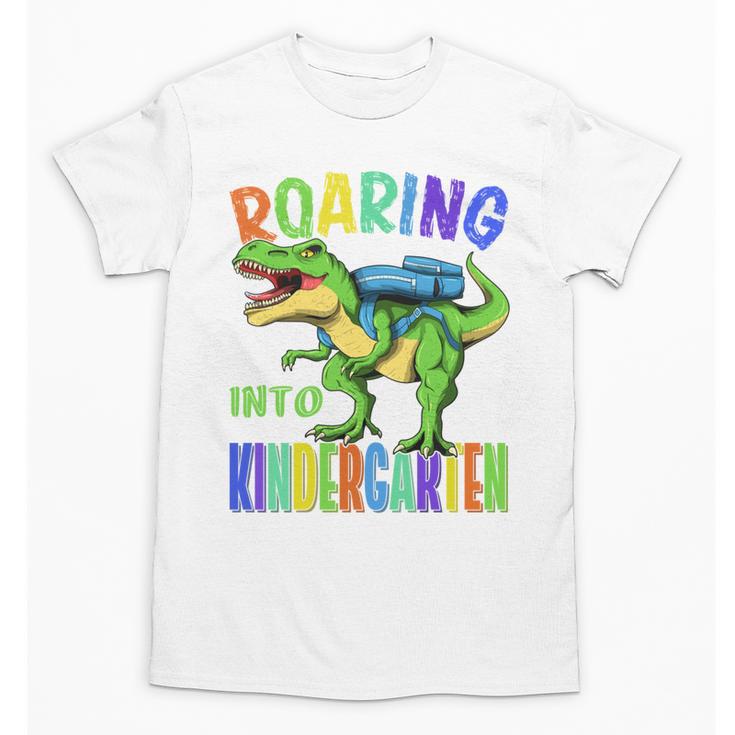Roaring Into Kindergarten Dinosaur T Rex Back To School Boys Performance Unisex T-Shirt