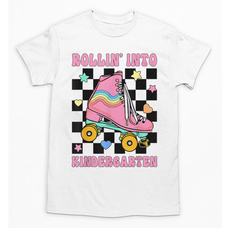 Rolling Into Kindergarten Roller Skating Girl Back To School Unisex T-Shirt