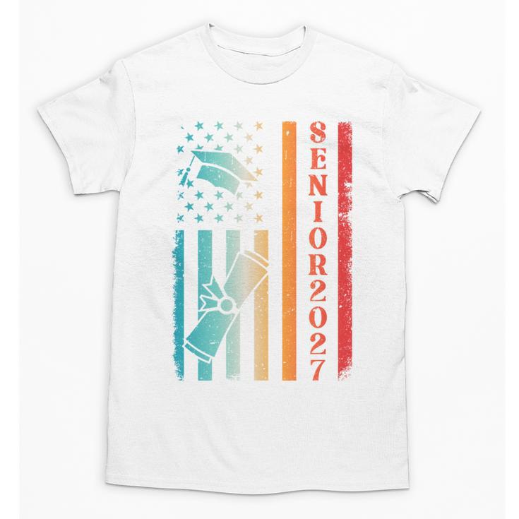 Senior 2027 Class Of 2027 Graduation USA Flag Back To School Performance Unisex T-Shirt