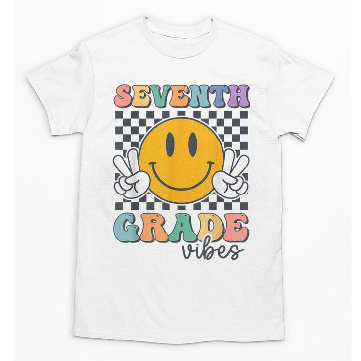 Seventh Grade Vibes Cute Smile Back To School 7th Grade Team Unisex T-Shirt