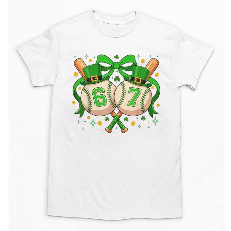 Six Seven 67 Meme Baseball Coquette Bow St Patrick's Day Unisex T-Shirt