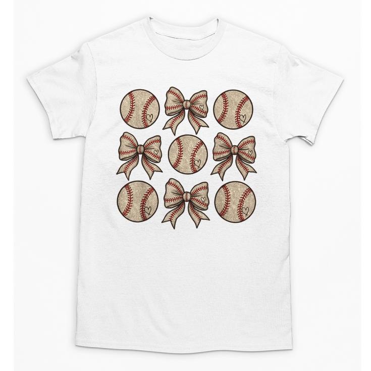 Soccer Bow Game Day Baseball Coquette Bow Women Girls Unisex T-Shirt