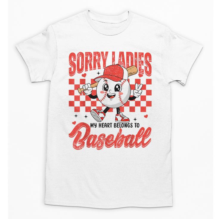 Sorry Ladies My Heart Belongs To Baseball Valentines Boys Unisex T-Shirt