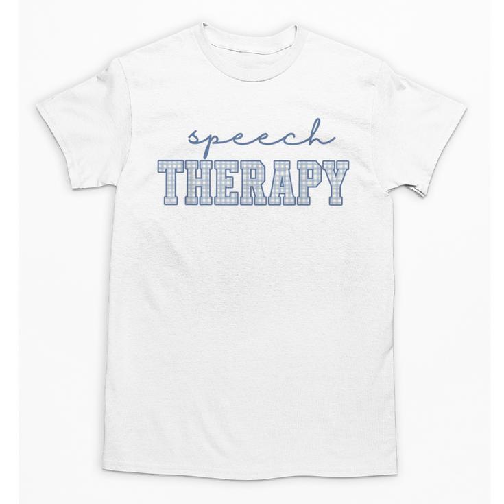 Speech Therapy Gingham SLP Therapist Summer Back To School Unisex T-Shirt
