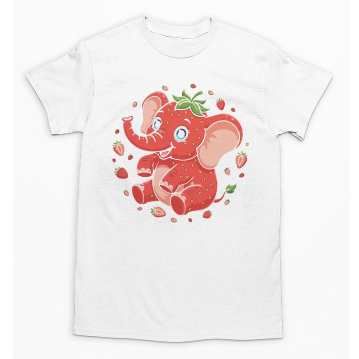 Strawberry Elephant Italian Brainrot Meme Back To School Comfort Colors Crop Top Unisex T-Shirt
