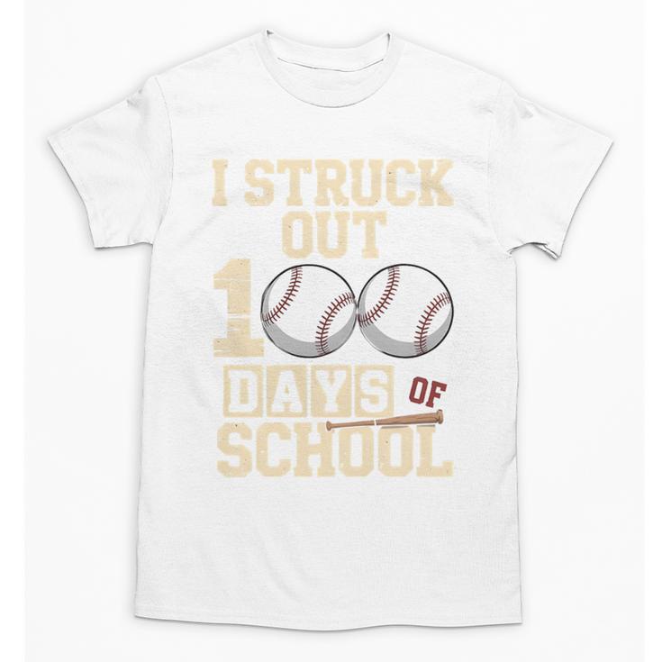 I Struck Out 100 Days Of School Baseball Fan Students Batter Premium Tri-Blend Unisex T-Shirt