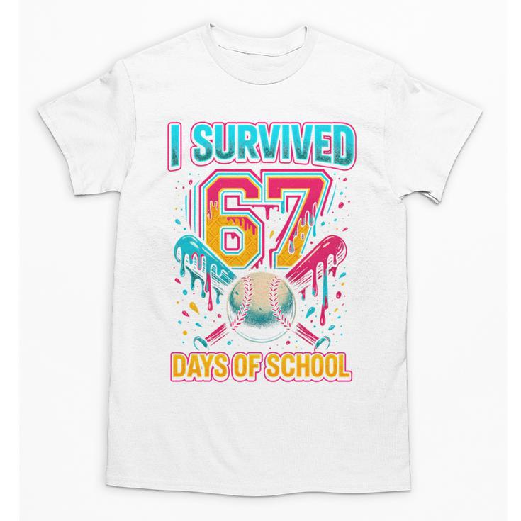 I Survived 67 Days Of School Baseball Drip Six Seven Meme Unisex T-Shirt