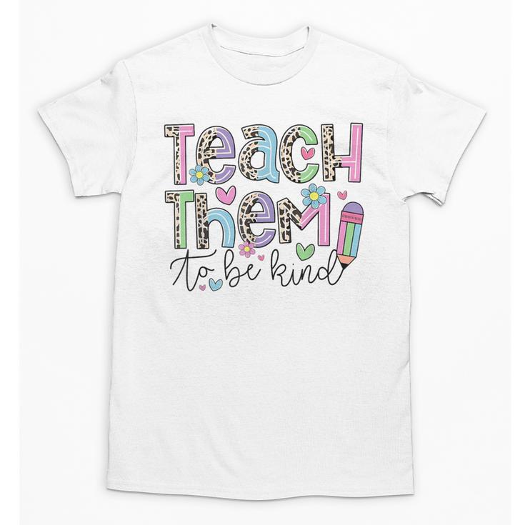 Teach Them To Be Kind Leopard Kindergarten Back To School Unisex T-Shirt