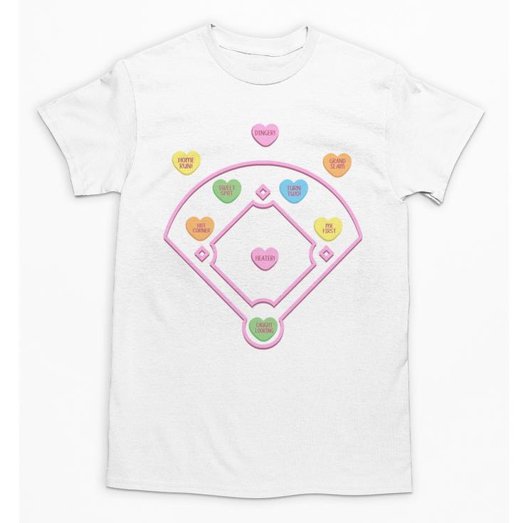 Valentine Heart Love Cute Baseball Softball Lover Sayings Unisex T-Shirt