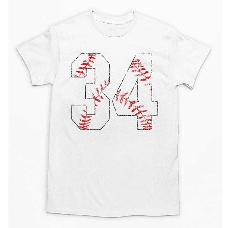 Vintage Distressed Baseball Number 34 Jersey Player Uniform Unisex T-Shirt