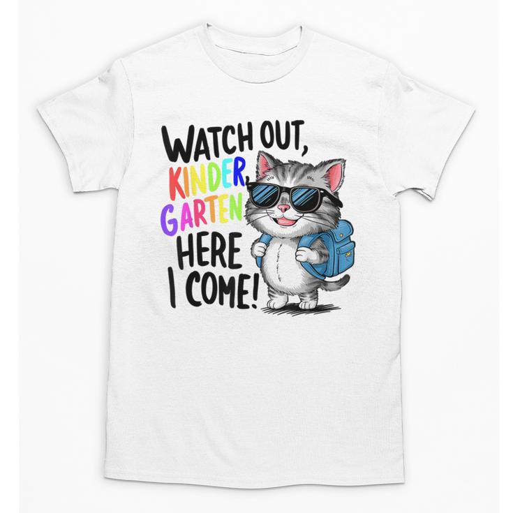 Watch Out Kindergarten Here I Come Cute Cat Back To School Unisex T-Shirt