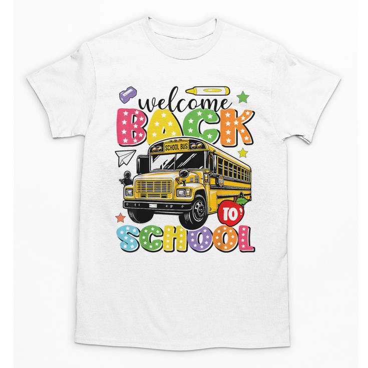 Welcome Back To School Bus Happy First Day Of School Student Unisex T-Shirt