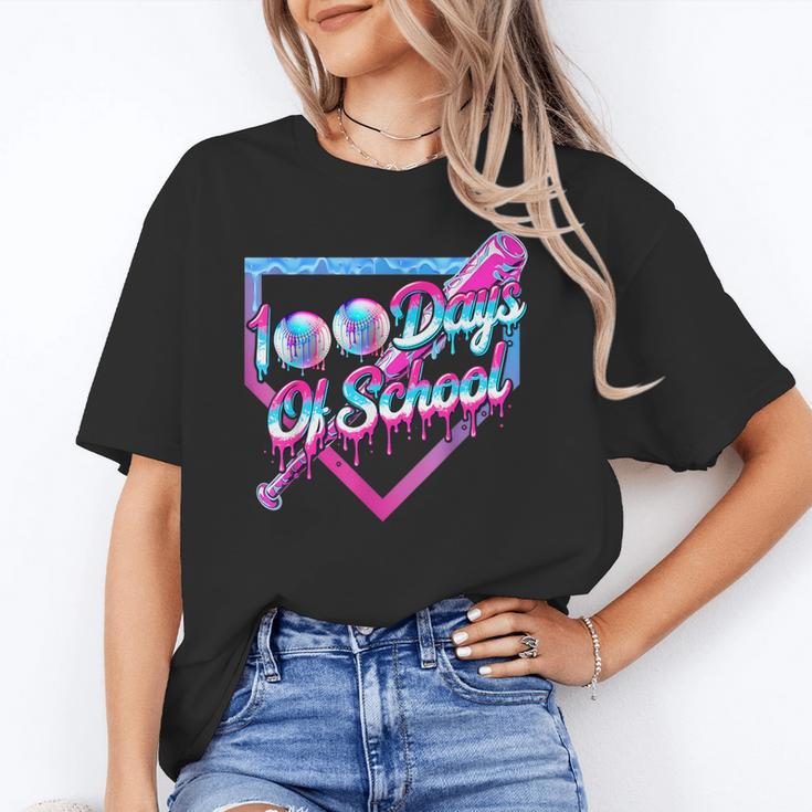 100 Days Of School Baseball 100th Day Ice Cream Boys Kids Unisex T-Shirt