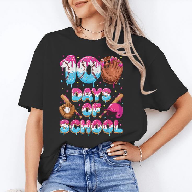 100 Days Of School Baseball Donut Dripping Teacher Boys Kids Unisex T-Shirt
