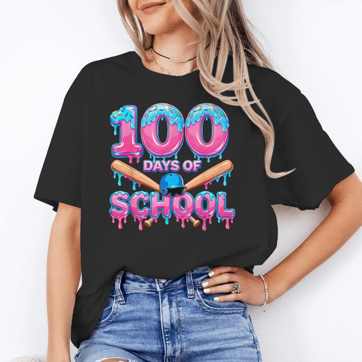 100 Days Of School Baseball Dripping Ice Cream 100th Day Unisex T-Shirt