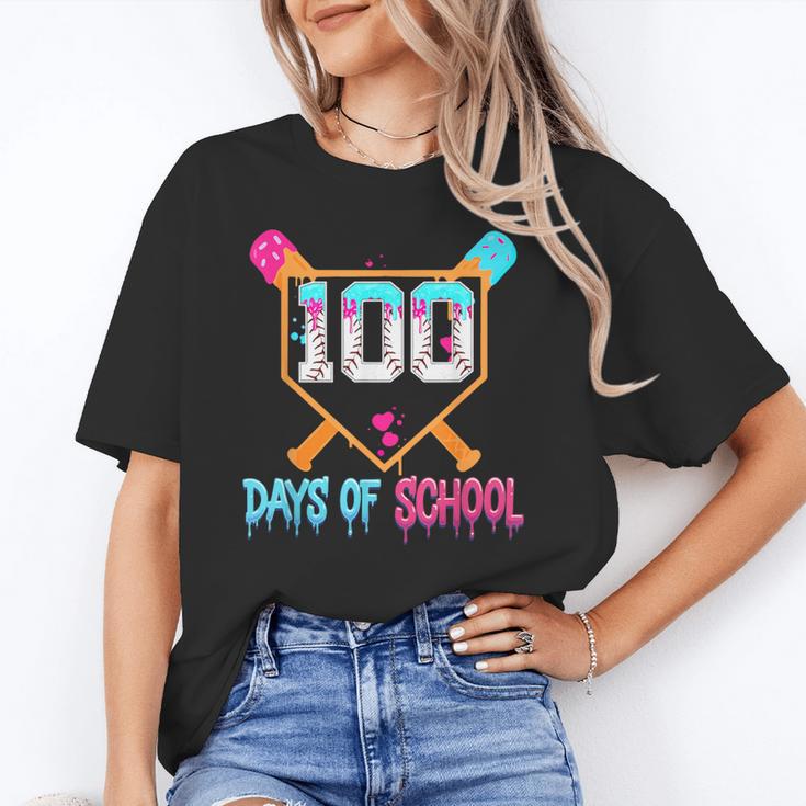 100 Days Of School Baseball Ice Cream Drip 100th Day School Unisex T-Shirt 100 Days Of School Baseball Ice Cream Drip 100th Day School Unisex T-Shirt