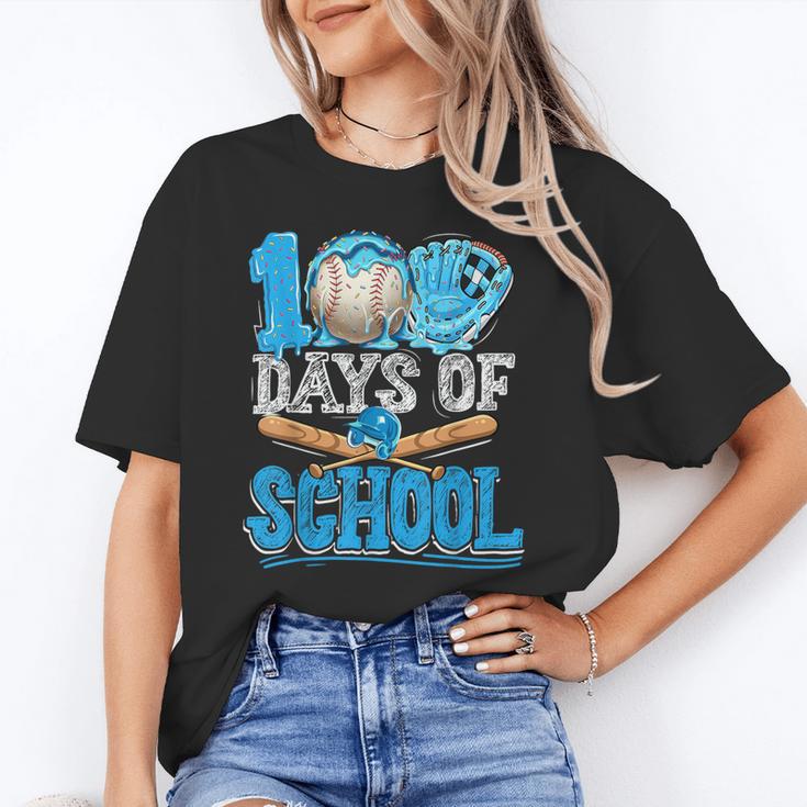 100 Days Of School Baseball Ice Cream Drip Student Kids Boys Unisex T-Shirt