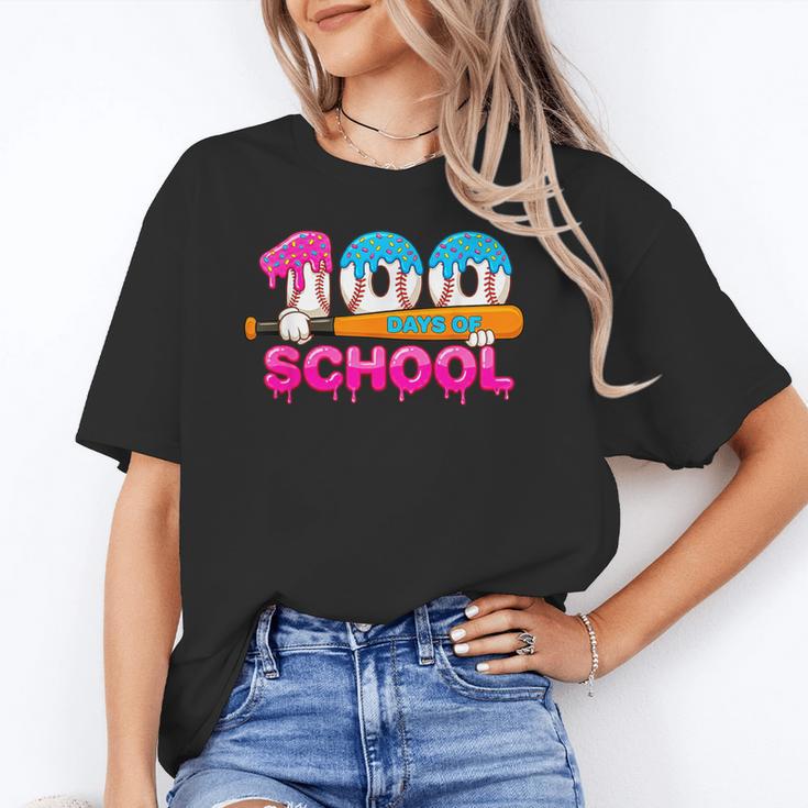 100 Days Of School Baseball Ice Cream Drip For Teacher Kid Unisex T-Shirt