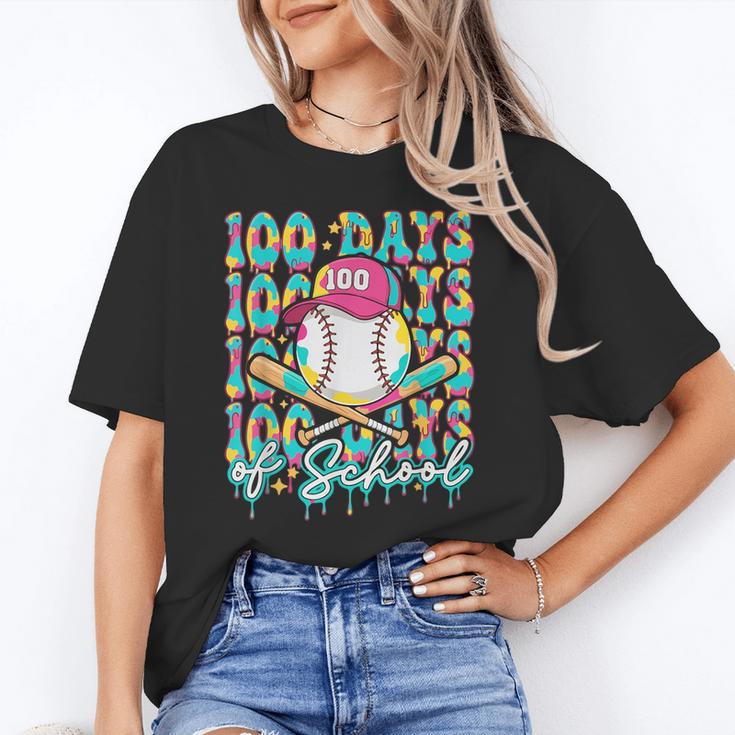 100 Days Of School Drip Baseball 100th Day Baseball School Unisex T-Shirt