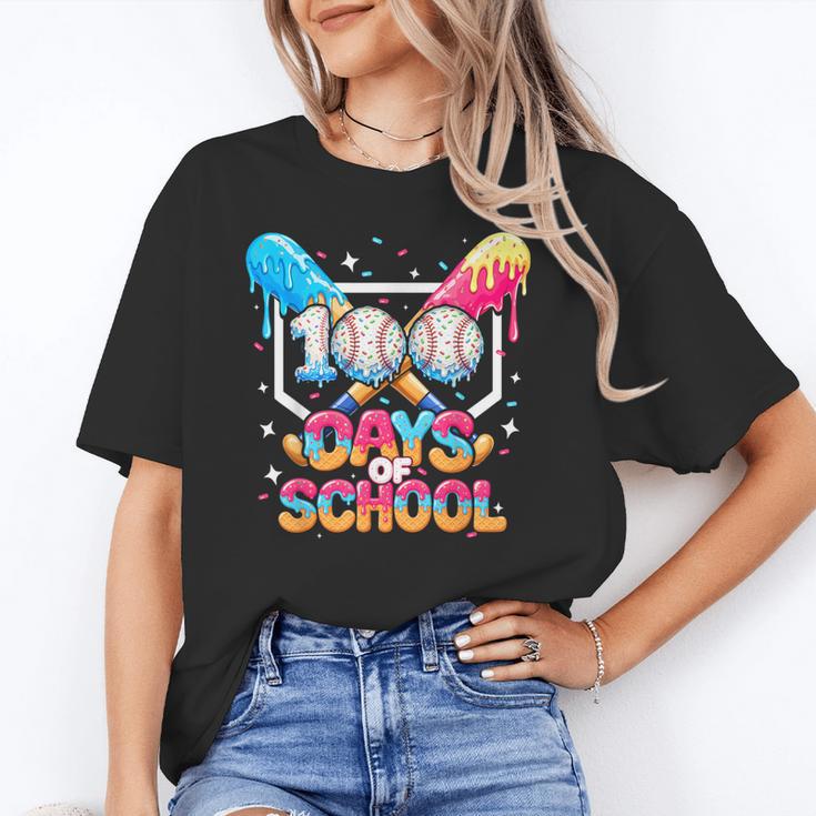 100 Days Of School Ice Cream Baseball Player For Kids Boys Unisex T-Shirt