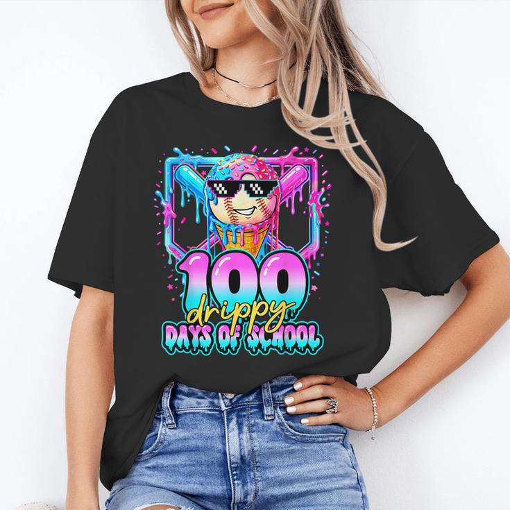 100 Drippy Days Of School Baseball Ice Cream 100th Day Boys Unisex T-Shirt