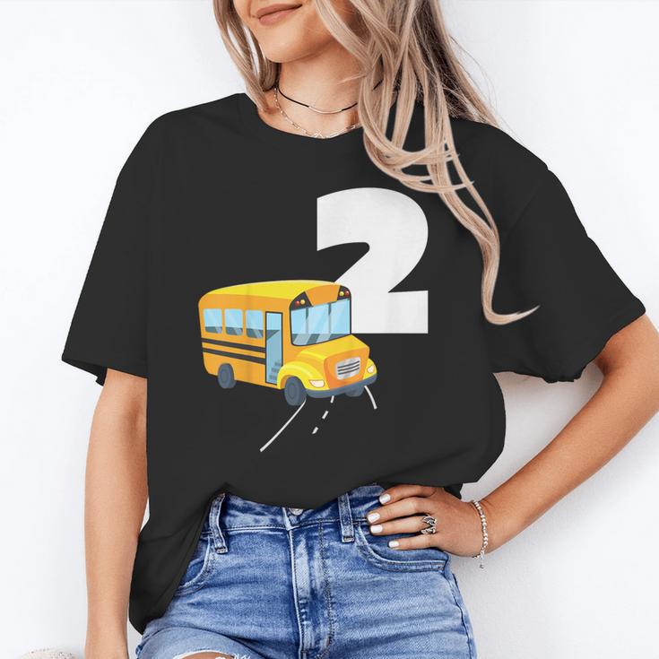 2nd Birthday School Bus Kids Back To School Themes Party Unisex T-Shirt
